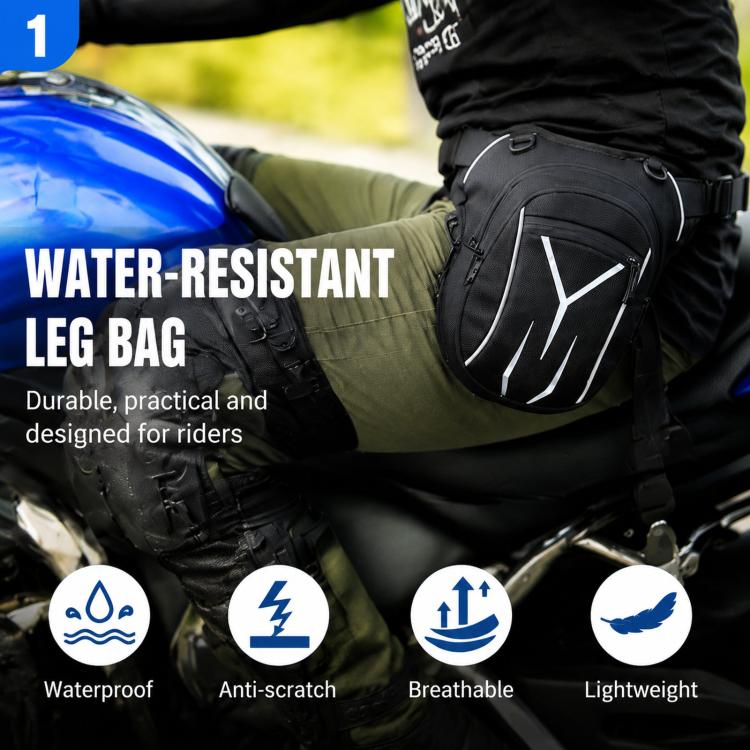 Men Waterproof Crossbody Bag Outdoor Large-Capacity Sports Waist Bag Motorcycle Riding Leg Bag