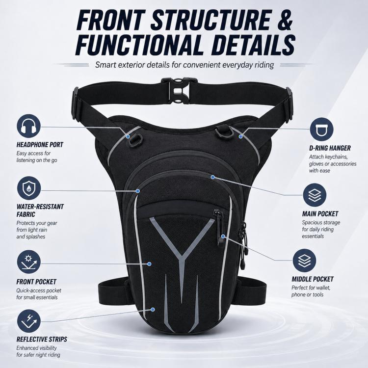 Men Waterproof Crossbody Bag Outdoor Large-Capacity Sports Waist Bag Motorcycle Riding Leg Bag