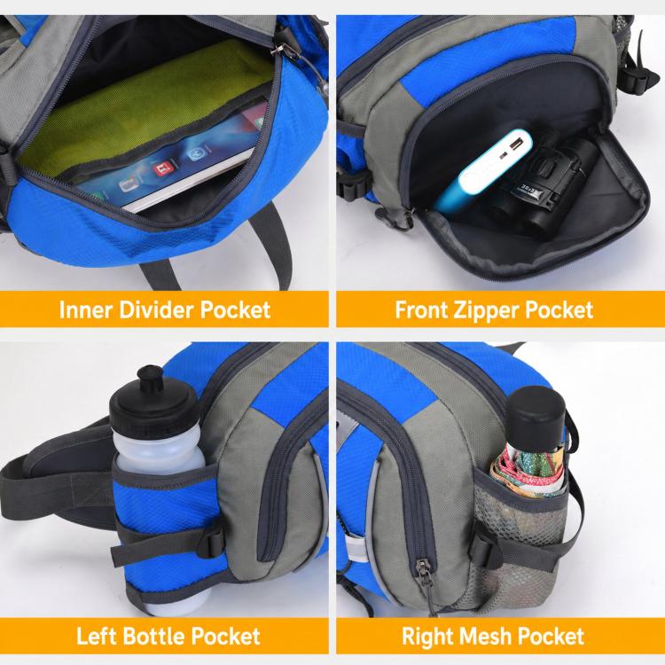 Large Capacity Sports Outdoor Hiking Waist Pack Multifunctional Waterproof Shoulder Bag