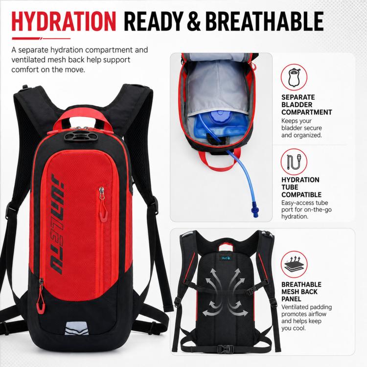 JUNLETU Hiking Trail Running Mountaineering Backpack Running Fitness Outdoor Cycling Hydration Pack