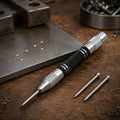 5-Inch Automatic Center Punch Spring Loaded Center Punch Tool Metal/Wood Scriber and Window Glass Breaker Emergency Escape Tool, with 2 Spare Tips