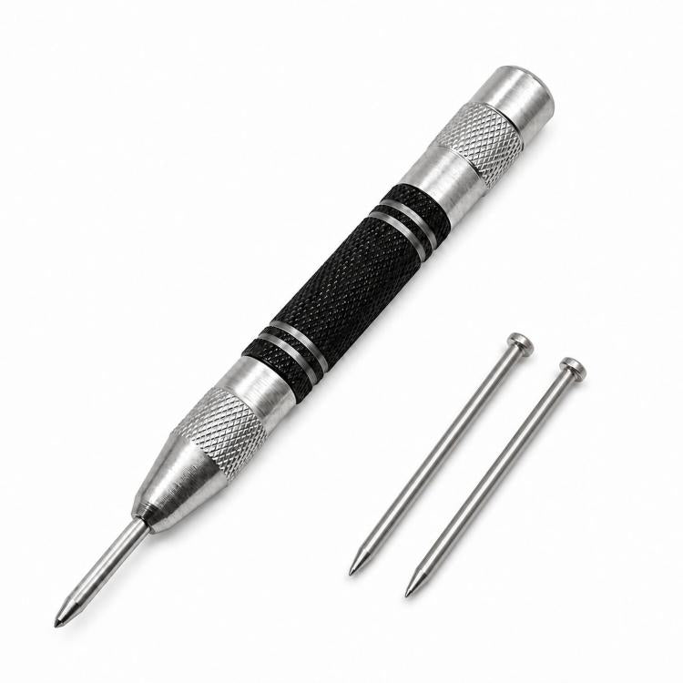 5-Inch Automatic Center Punch Spring Loaded Center Punch Tool Metal/Wood Scriber and Window Glass Breaker Emergency Escape Tool, with 2 Spare Tips