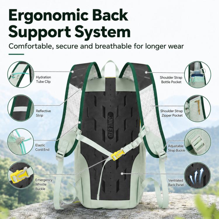 JUNLETU Waterproof Outdoor Sports Backpack Ultra-Lightweight Breathable Trail Cycling Pack