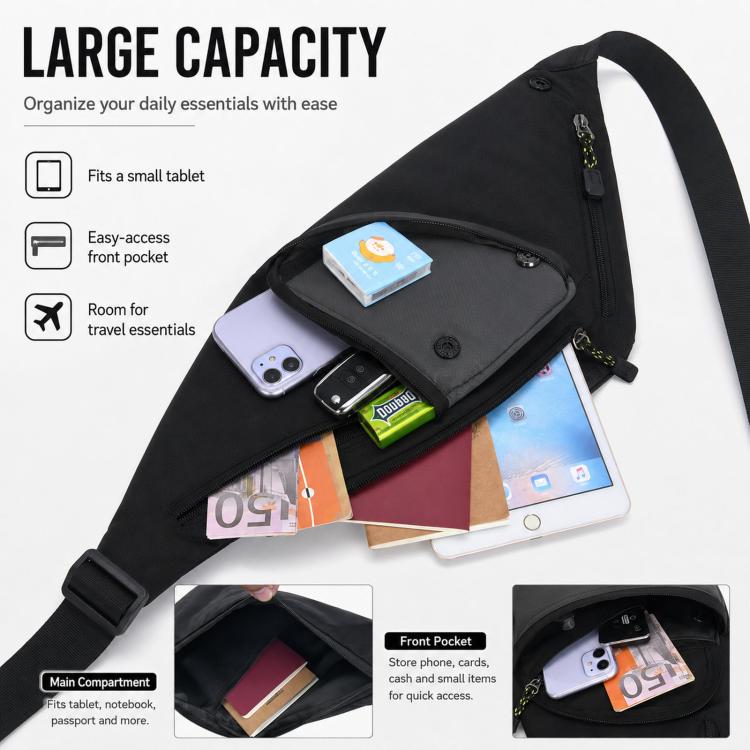 Crossbody Bag Color-Blocked Waterproof Sports Casual Chest Bag