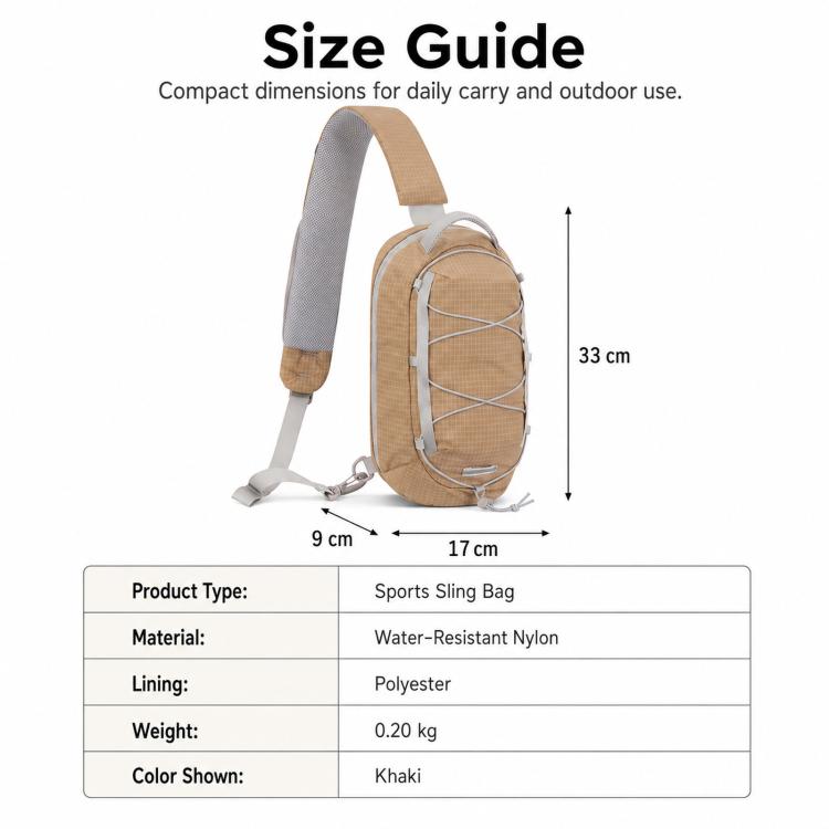 Sports Shoulder Crossbody Bag Lightweight Portable Nylon Waterproof Outdoor Casual Chest Bag