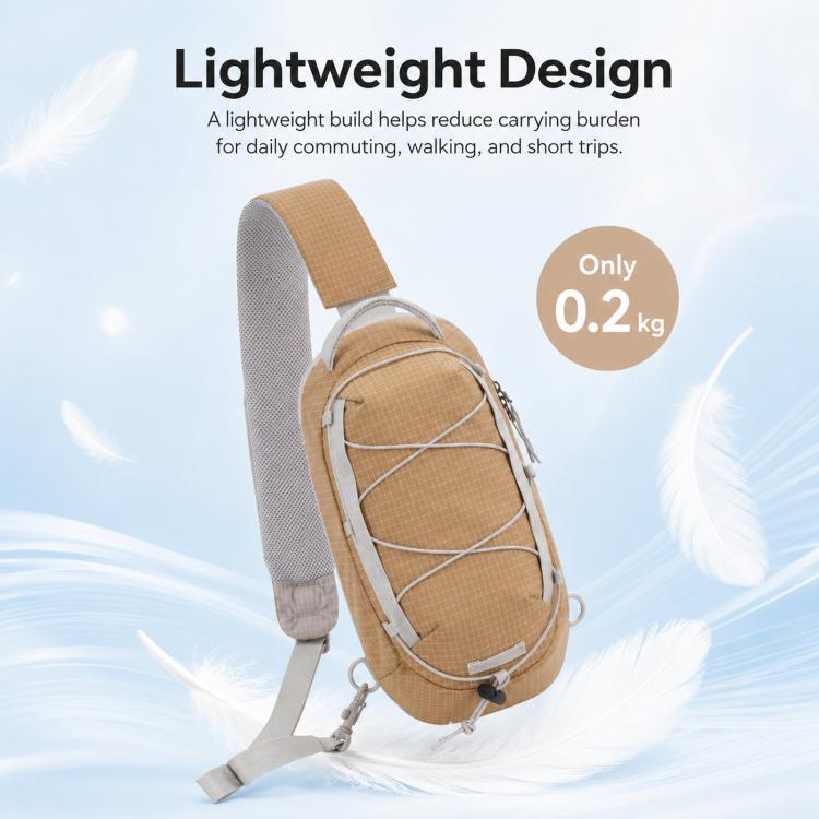 Sports Shoulder Crossbody Bag Lightweight Portable Nylon Waterproof Outdoor Casual Chest Bag