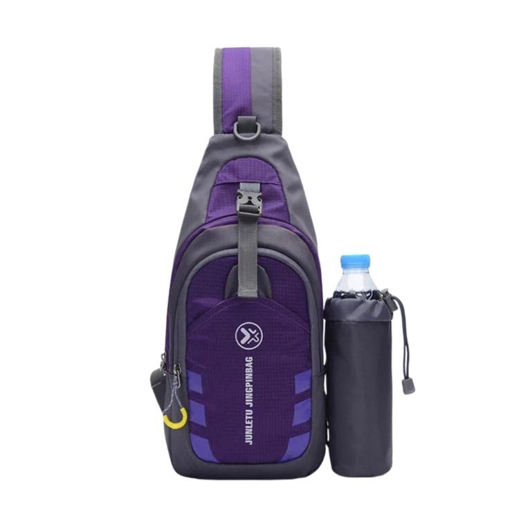 JUNLETU 1028 Outdoor Water Bottle Chest Pack Nylon Waterproof Travel Shoulder Bag