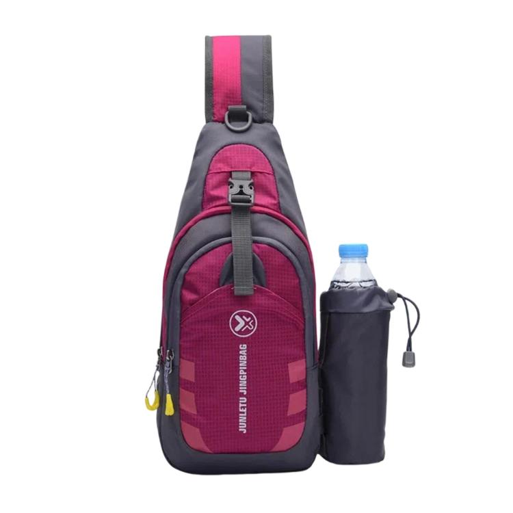 JUNLETU 1028 Outdoor Water Bottle Chest Pack Nylon Waterproof Travel Shoulder Bag