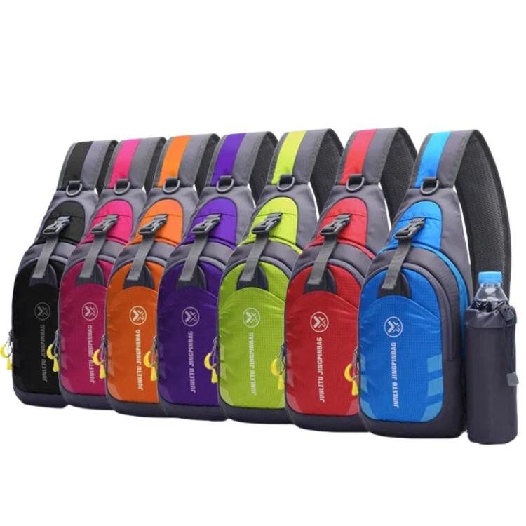 JUNLETU 1028 Outdoor Water Bottle Chest Pack Nylon Waterproof Travel Shoulder Bag