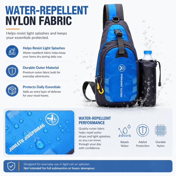 JUNLETU 1028 Outdoor Water Bottle Chest Pack Nylon Waterproof Travel Shoulder Bag