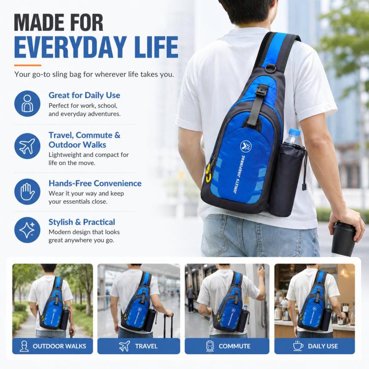 JUNLETU 1028 Outdoor Water Bottle Chest Pack Nylon Waterproof Travel Shoulder Bag