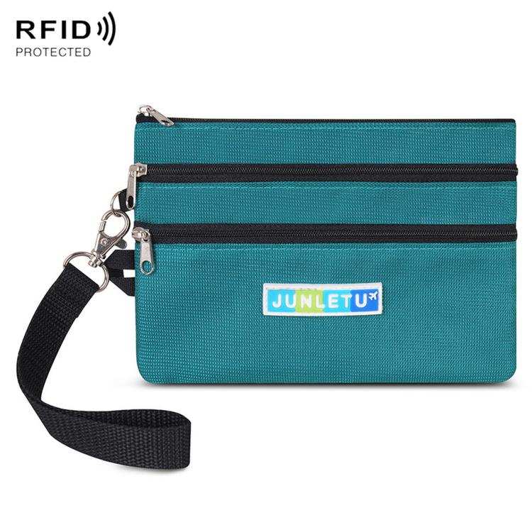 JUNLETU ID Anti-Skimming Card Pouch Multifunctional Coin ID Passport Storage Case