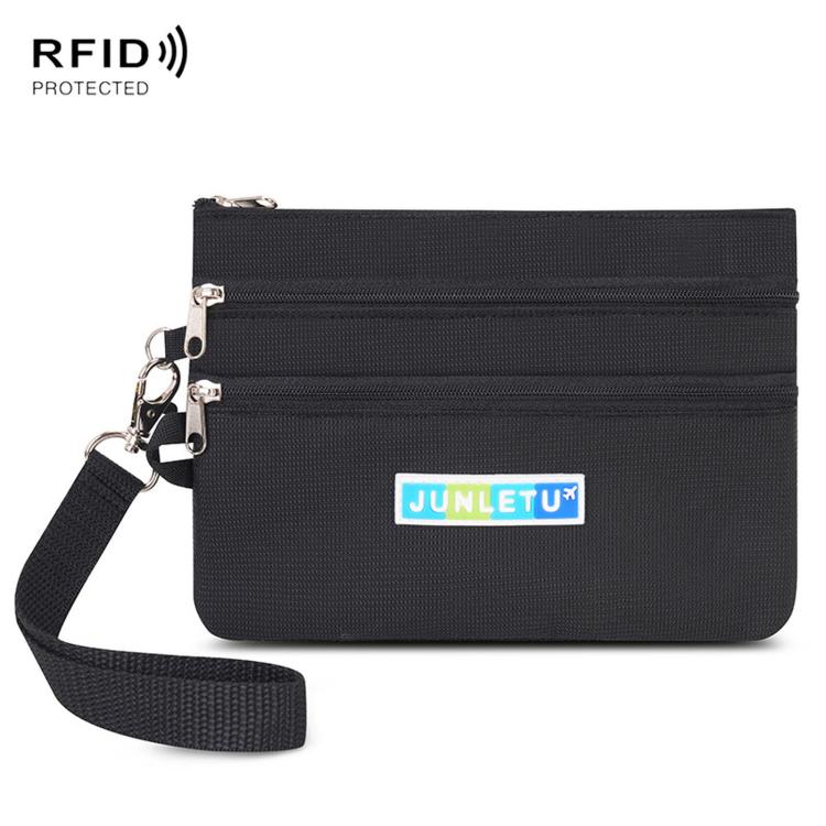 JUNLETU ID Anti-Skimming Card Pouch Multifunctional Coin ID Passport Storage Case