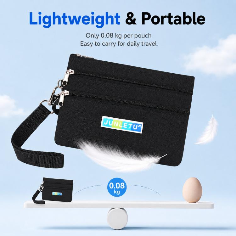 JUNLETU ID Anti-Skimming Card Pouch Multifunctional Coin ID Passport Storage Case