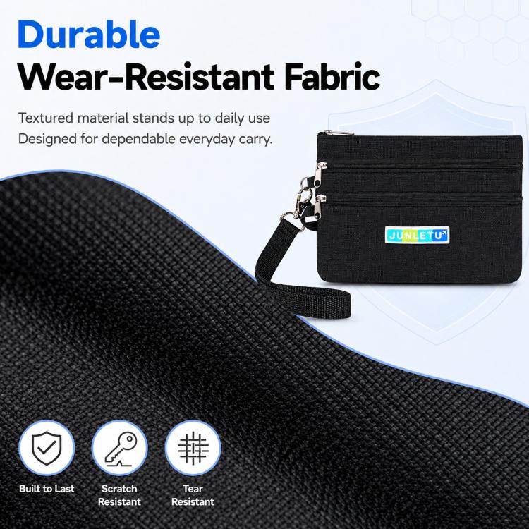 JUNLETU ID Anti-Skimming Card Pouch Multifunctional Coin ID Passport Storage Case
