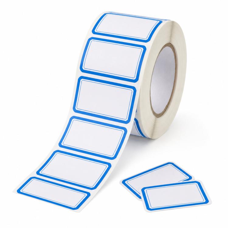 500pcs /Roll Write-On Labels with Color Borders 1.57 x 0.98 Inch Self-Adhesive File Folder Labels Easy Writing Blank Stickers