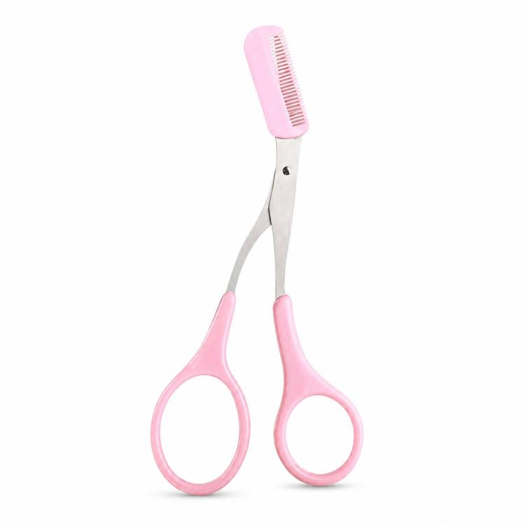 Eyebrow Scissors with Comb 2-in-1 Stainless Steel Curved Eyebrow Trimmer Scissors Beauty Shears for Women