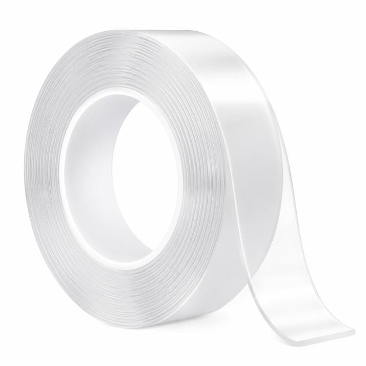 Nano Double Sided Tape Washable Removable Clear Gel Grip Tape Reusable Mounting Tape Waterproof & Removable, 0.04in Thickx1.2in Wide x 3.3ft Long