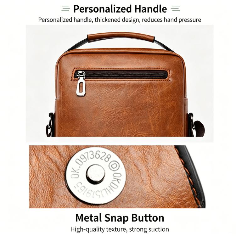 Men Large-Capacity Handheld & Crossbody Bag, Casual Vertical Briefcase