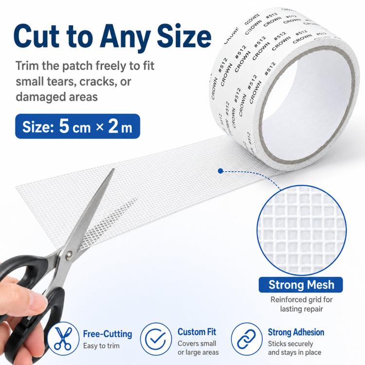 5cm x 2m Window Screen Repair Tape Strong Adhesive Screen Patch Fiberglass Mesh Repair Tape for Holes, Tears