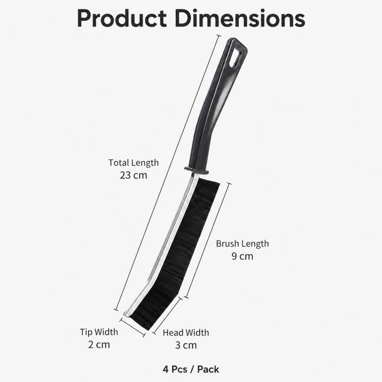 4pcs /Pack Hard Bristle Crevice Cleaning Brush Ultra-Thin Flat Gap Cleaning Brush for Tile Joints, Window Tracks, Sliding Door Rails & Washing Machines,