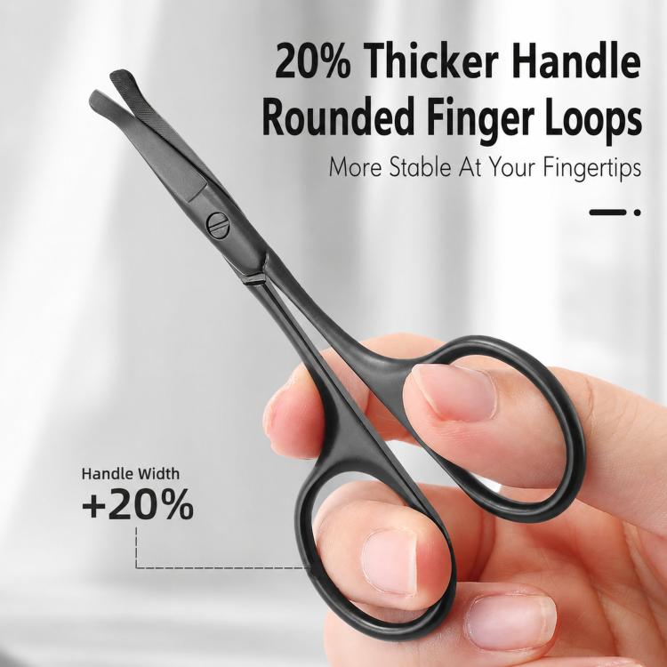 Safety Nose Hair Scissors for Men & Women Curved Facial Hair Trimming Scissors Stainless Steel Grooming Scissors