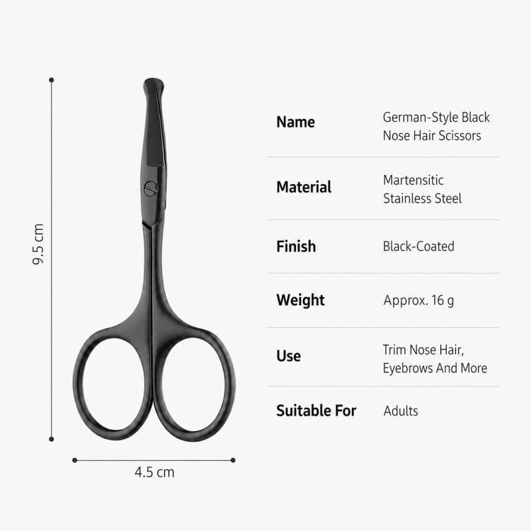 Safety Nose Hair Scissors for Men & Women Curved Facial Hair Trimming Scissors Stainless Steel Grooming Scissors