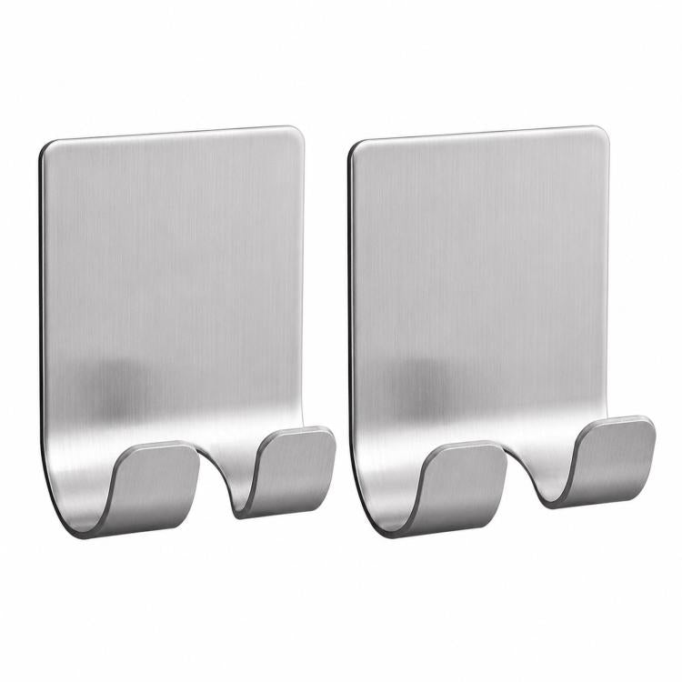 2pcs /Pack Adhesive Stainless Steel Razor Holder for Shower Wall No-Drill Shaver Hanger Utility Storage Hook Multi-Purpose Wall Organizer