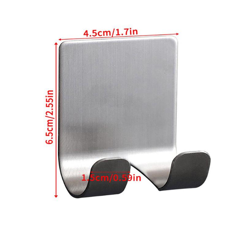 2pcs /Pack Adhesive Stainless Steel Razor Holder for Shower Wall No-Drill Shaver Hanger Utility Storage Hook Multi-Purpose Wall Organizer