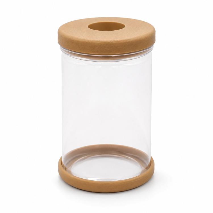 PET Plastic Hydroponic Planter Clear Self-Watering Plant Pot with Soft Silicone Plug & Non-Slip Base, Shatterproof Desktop Vase and Mini Fish Bowl for Pothos, Ivy, Herbs
