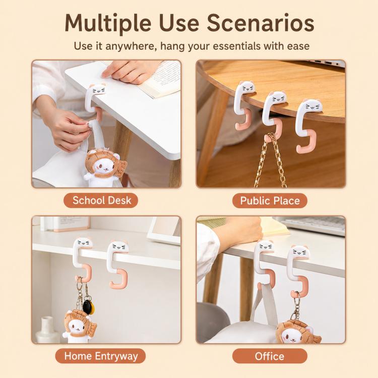 Portable Bag Hook For Table Foldable Purse Hanger For Desk Sturdy Metal Handbag Holder For School Office Cafe