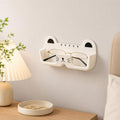 Cute Cat Wall Mounted Glasses Holder Punch-Free Adhesive Eyeglass Organizer Stand Space-Saving Sunglasses Storage Box for Bedside, Closet, Vanity, Car