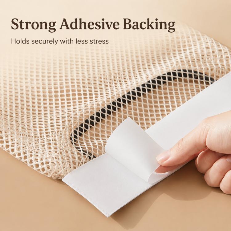 2pcs /Pack Grocery Bag Holder, Detachable Wall-Mount Mesh Storage Bag With Adhesive Hook And Loop, Elastic Plastic Bag Dispenser For Kitchen Cabinet Door