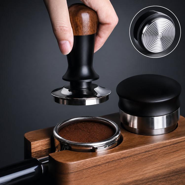 Walnut Wood Handle Coffee Constant Force Tamper, 51mm Threaded Bottom, 53mm Threaded Bottom, 58mm Threaded Bottom, 51mm Flat Bottom, 53mm Flat Bottom, 58mm Flat Bottom