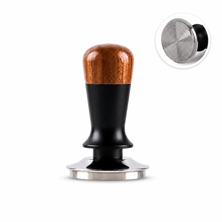 Walnut Wood Handle Coffee Constant Force Tamper, 51mm Threaded Bottom, 53mm Threaded Bottom, 58mm Threaded Bottom, 51mm Flat Bottom, 53mm Flat Bottom, 58mm Flat Bottom