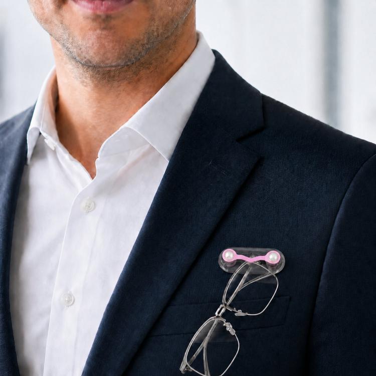 Magnetic Glasses Holder Magnetic Brooch Number Plate Headset Glasses Clip, Pink Lacquer Finish, Pink Foundation With White Diamonds, Pink Foundation With Pearls, Dark Blue, Emerald Green, Porcelain Green, Light Blue, Bright Red, 001 Carbon Fiber Textur...