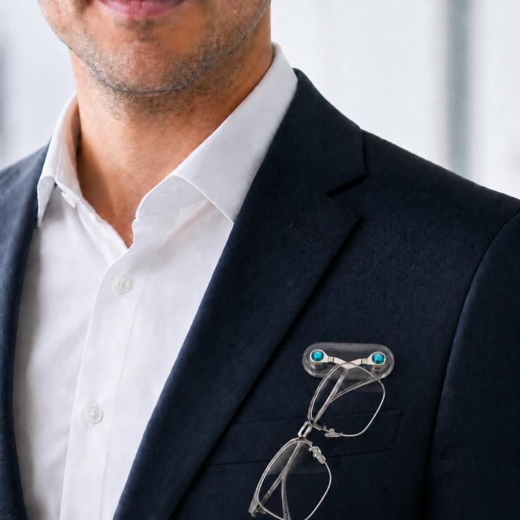 Magnetic Glasses Holder Magnetic Brooch Number Plate Headset Glasses Clip, Pink Lacquer Finish, Pink Foundation With White Diamonds, Pink Foundation With Pearls, Dark Blue, Emerald Green, Porcelain Green, Light Blue, Bright Red, 001 Carbon Fiber Textur...