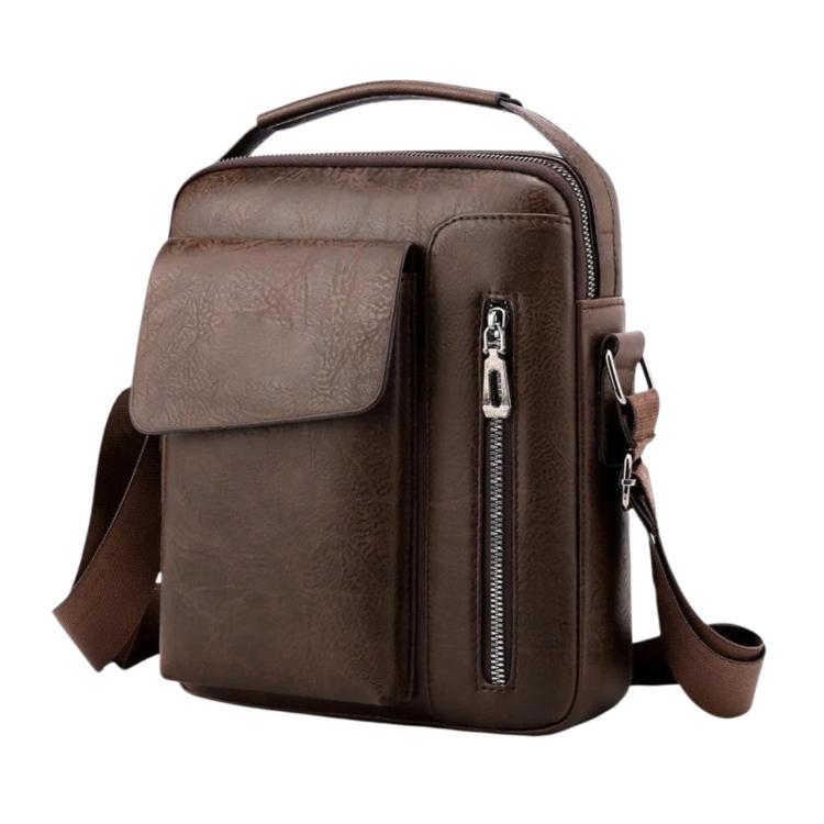 Men Vintage Business Shoulder Bag, Large Capacity Casual Crossbody Bag