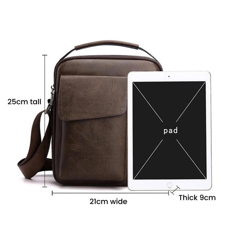 Men Vintage Business Shoulder Bag, Large Capacity Casual Crossbody Bag
