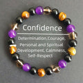 Natural Crystal Beaded Bracelet for Men Women 8mm Amethyst Energy Bracelet for Confidence Meditation Yoga Gift