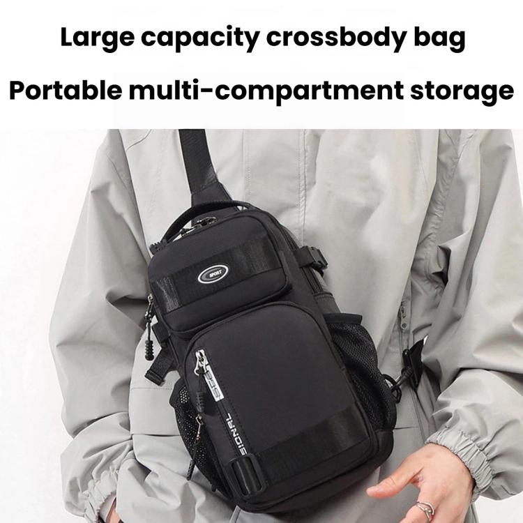 Portable Men Sports Chest Bag, Large Capacity Casual Shoulder Bag
