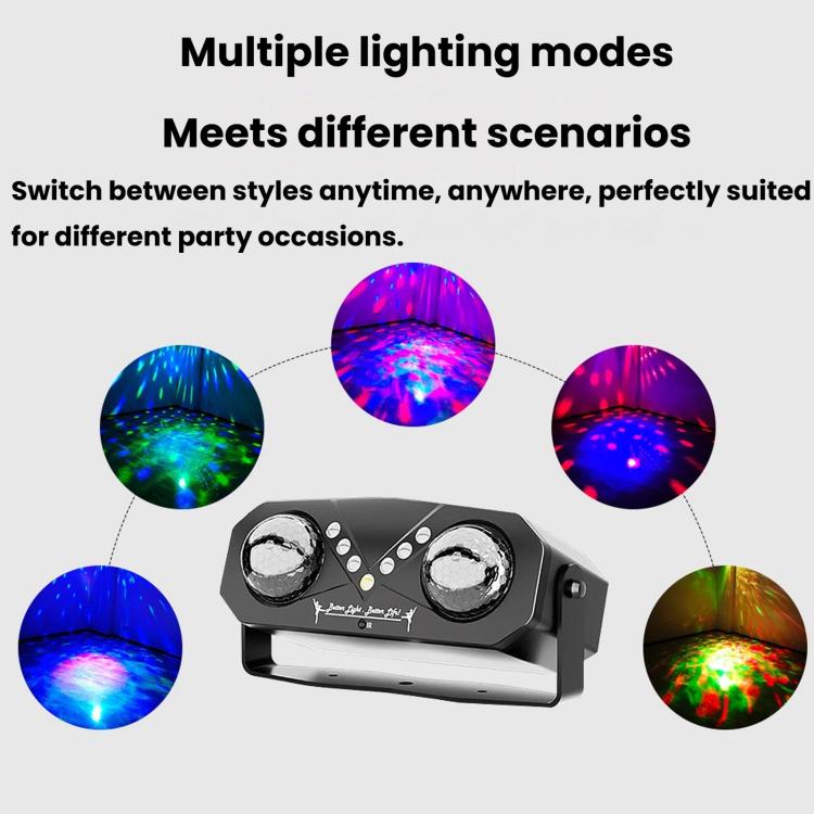 EMS-38 LED Double Magic Ball Stage Light, Colorful Rotating Laser Atmosphere Lamp, USB, US Plug, EU Plug