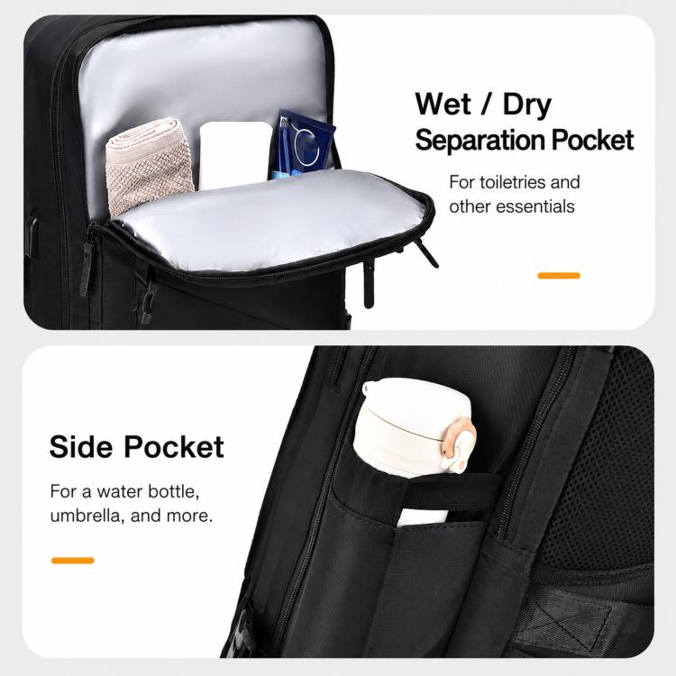 WEIXIER B695 Business Backpack Multi-Purpose Travel Bag Expandable Business Laptop Bag