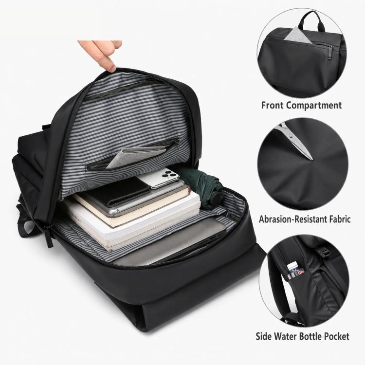 WEIXIER WD2625 Large Capacity Minimalist Waterproof Men Backpack Business Laptop Ba