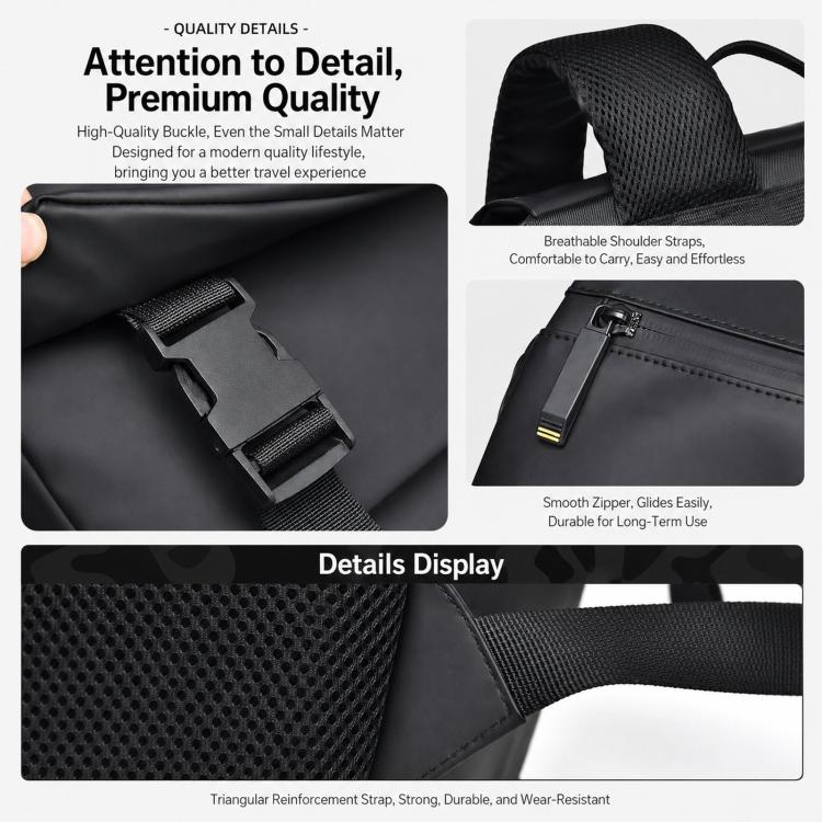 WEIXIER WD2625 Large Capacity Minimalist Waterproof Men Backpack Business Laptop Ba