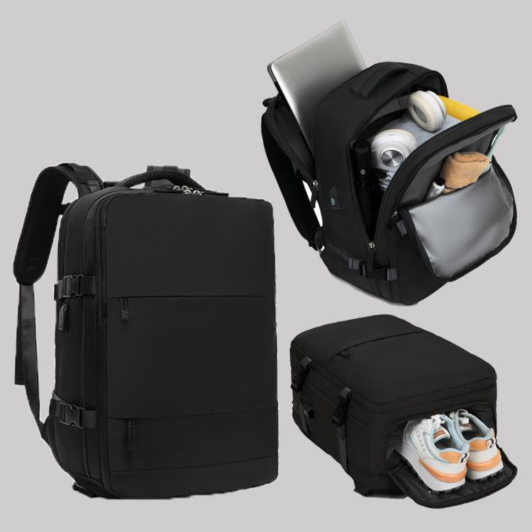 Women Men Travel Backpack Carry-On with Laptop Compartment & USB Port, Shoe Storage, Wet/Dry Separation, Waterproof Large Capacity Daypack