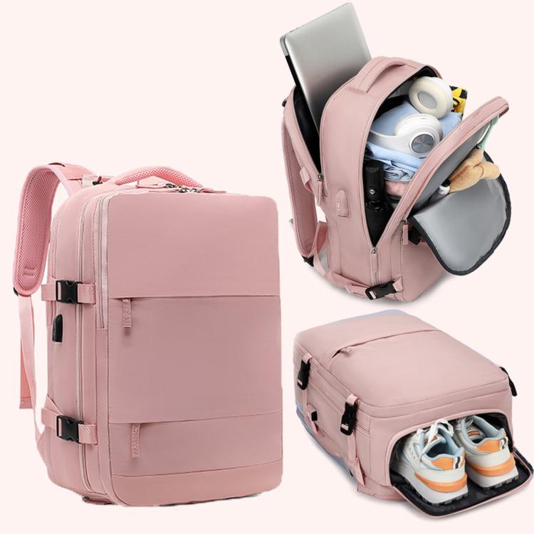 Women Men Travel Backpack Carry-On with Laptop Compartment & USB Port, Shoe Storage, Wet/Dry Separation, Waterproof Large Capacity Daypack