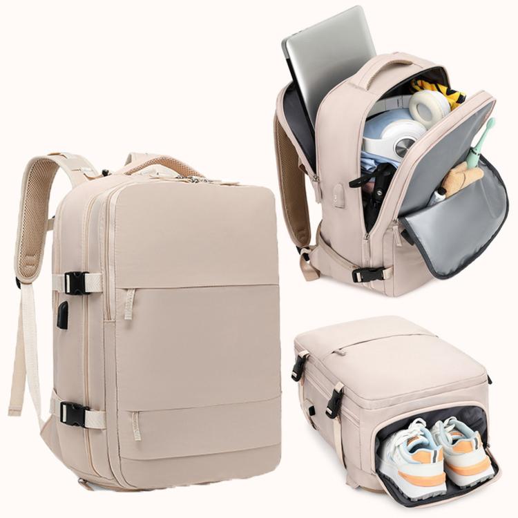 Women Men Travel Backpack Carry-On with Laptop Compartment & USB Port, Shoe Storage, Wet/Dry Separation, Waterproof Large Capacity Daypack