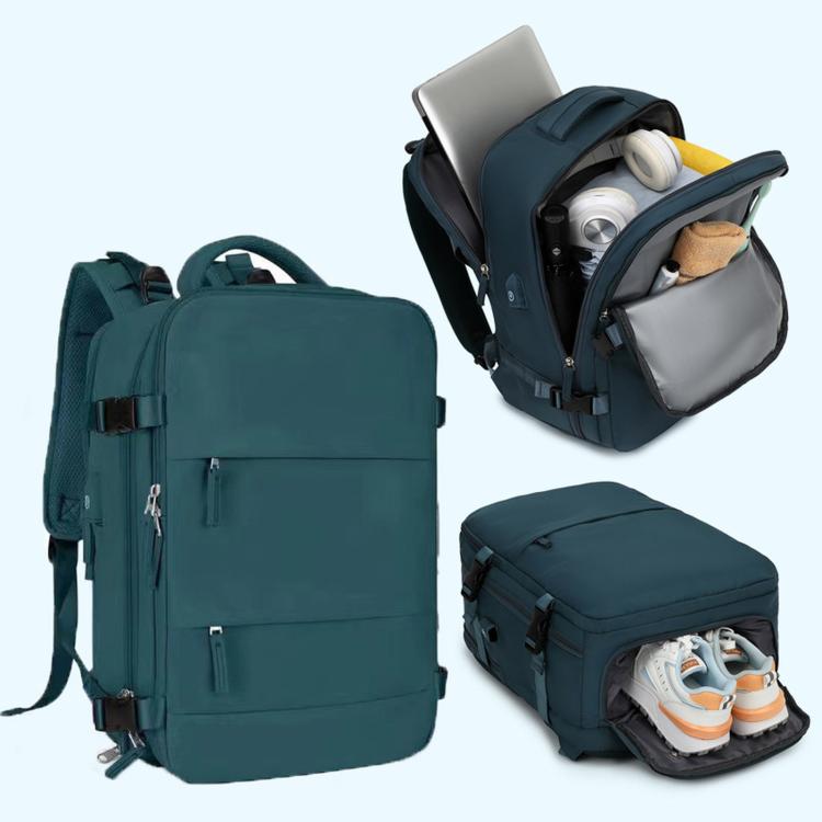Women Men Travel Backpack Carry-On with Laptop Compartment & USB Port, Shoe Storage, Wet/Dry Separation, Waterproof Large Capacity Daypack