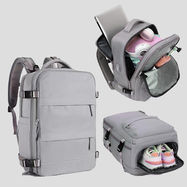 Women Men Travel Backpack Carry-On with Laptop Compartment & USB Port, Shoe Storage, Wet/Dry Separation, Waterproof Large Capacity Daypack